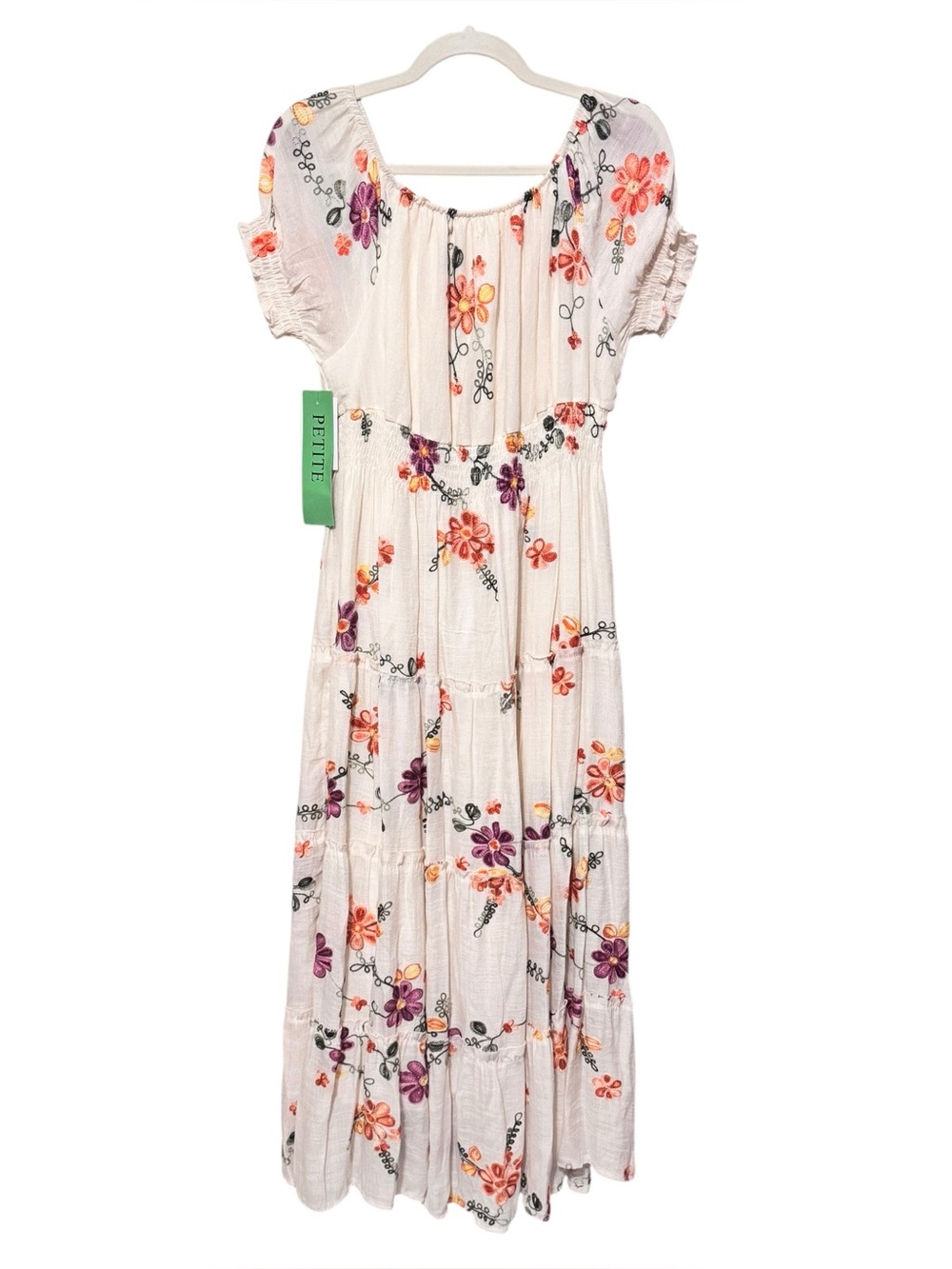 KINDRED Petite Floral Tiered Maxi Dress XLP 19” p2p Cream Multi $88 Retail 
NWT - Picture 10 of 12